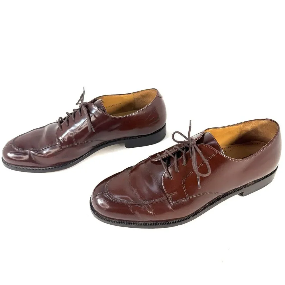 VTG Cole Haan Men's Leather Lace Up Oxford Dress Shoes Size 9D Burgundy Brown